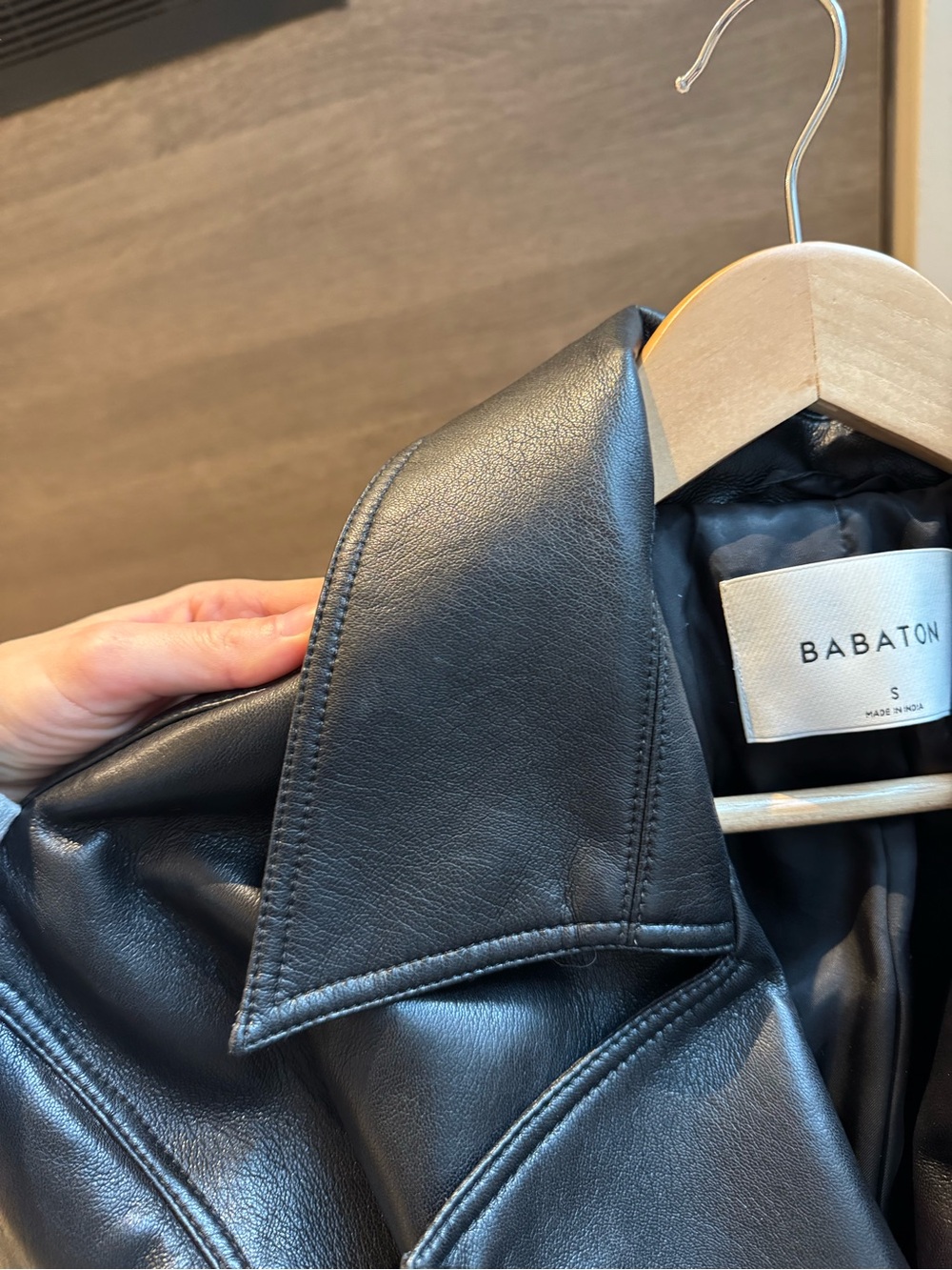 Aritzia New Tabloid Trench Coat - Black Faux Leather - Picture 6 of 6